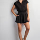 Black quarter zip romper