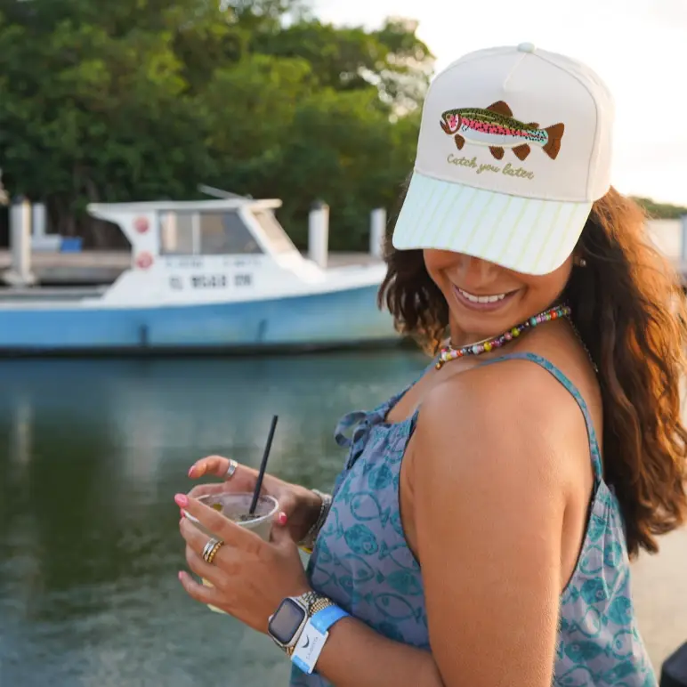 Catch You Later - Green Stripe Hat