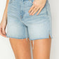 Risen High Rise Raw Cut Hem Side Slit Shorts