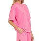 Scuba Short Sleeve Top & Shorts Set Candy Pink