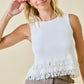 Deb Fringe Top Ivory