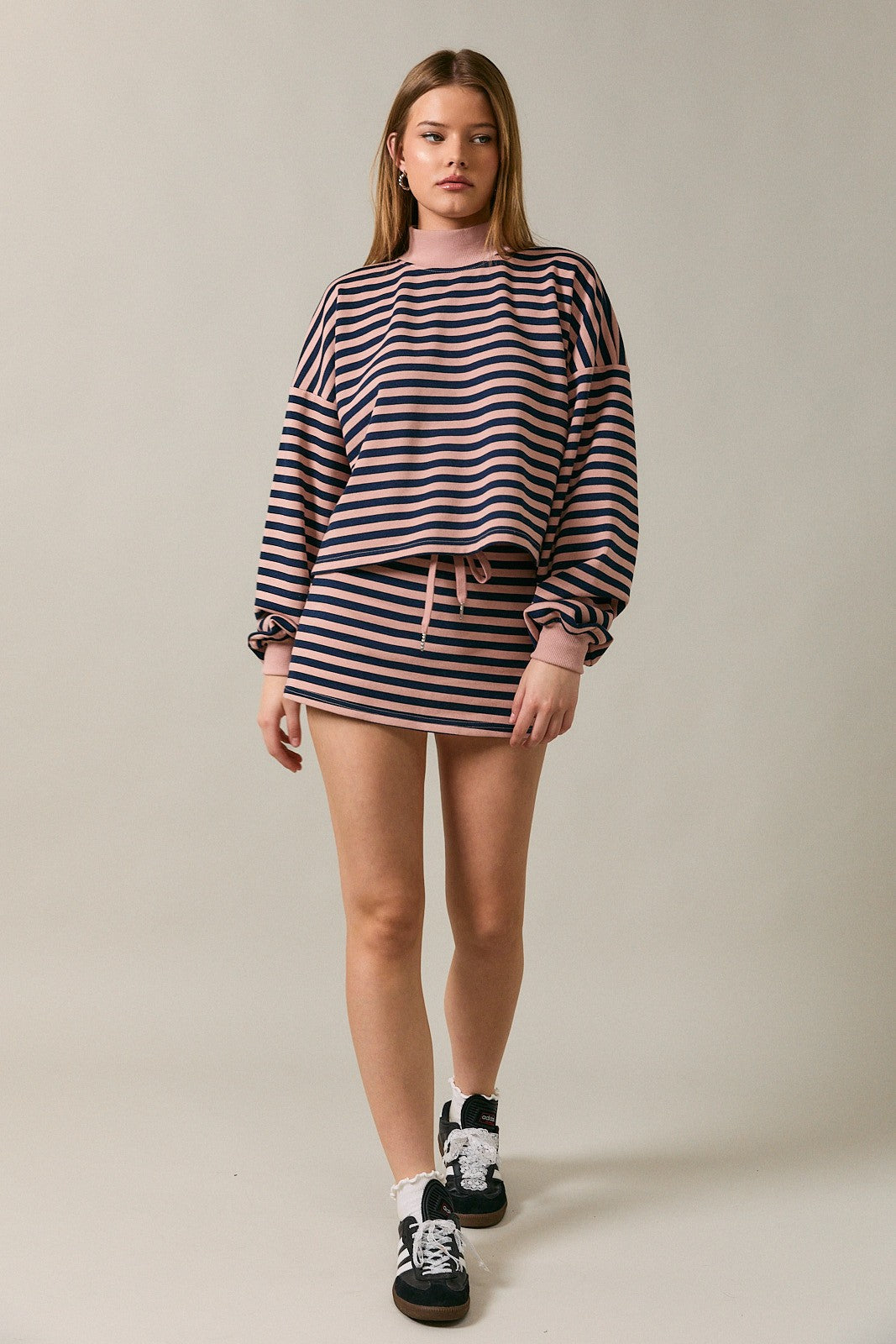 Lydia Blush Striped Set Skort