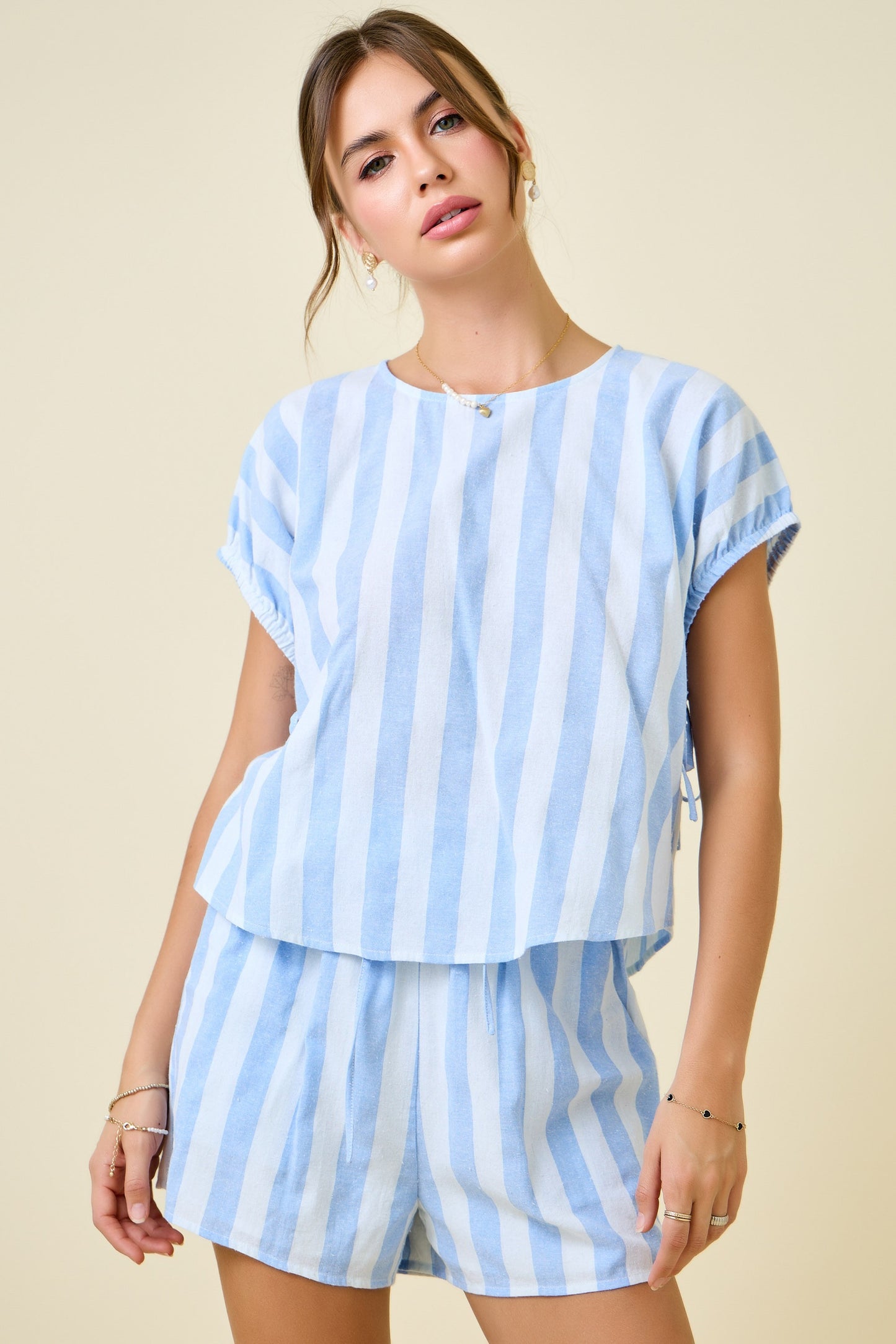 Daphne Blue Striped Set