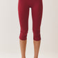 Contrast Waist Capri Leggings Burgundy