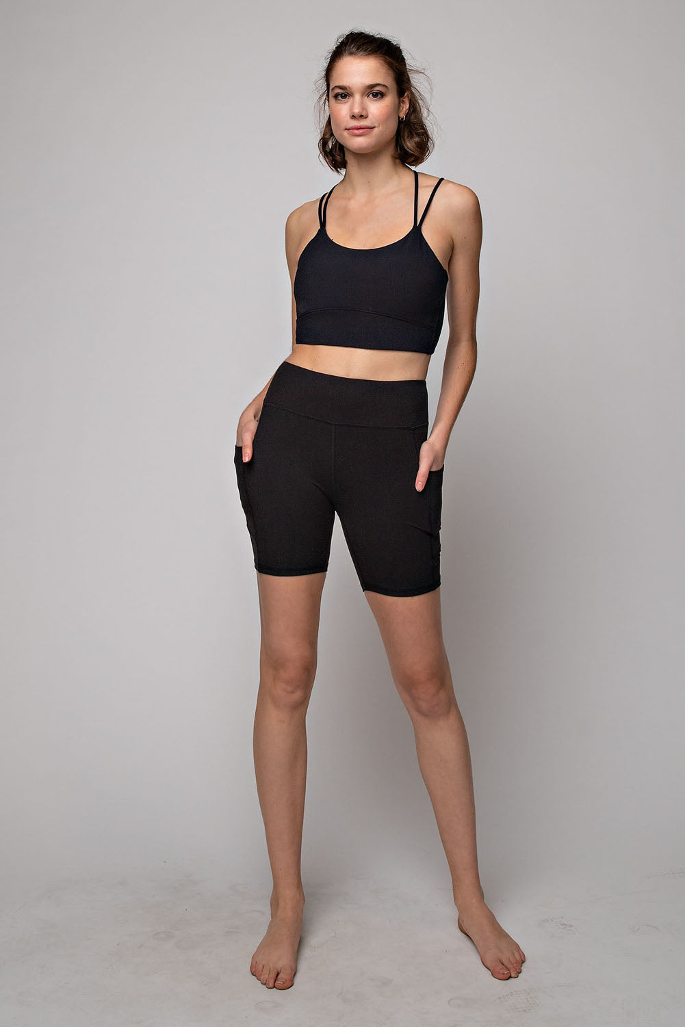 Black 6 in Biker Shorts