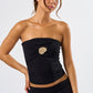 Bri Black Seashell Top