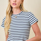 Dina Navy and Blue Striped Top