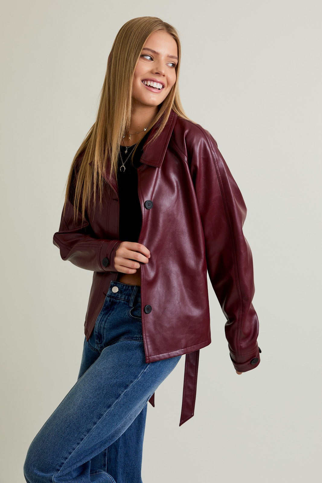 Luna Burgundy Coat