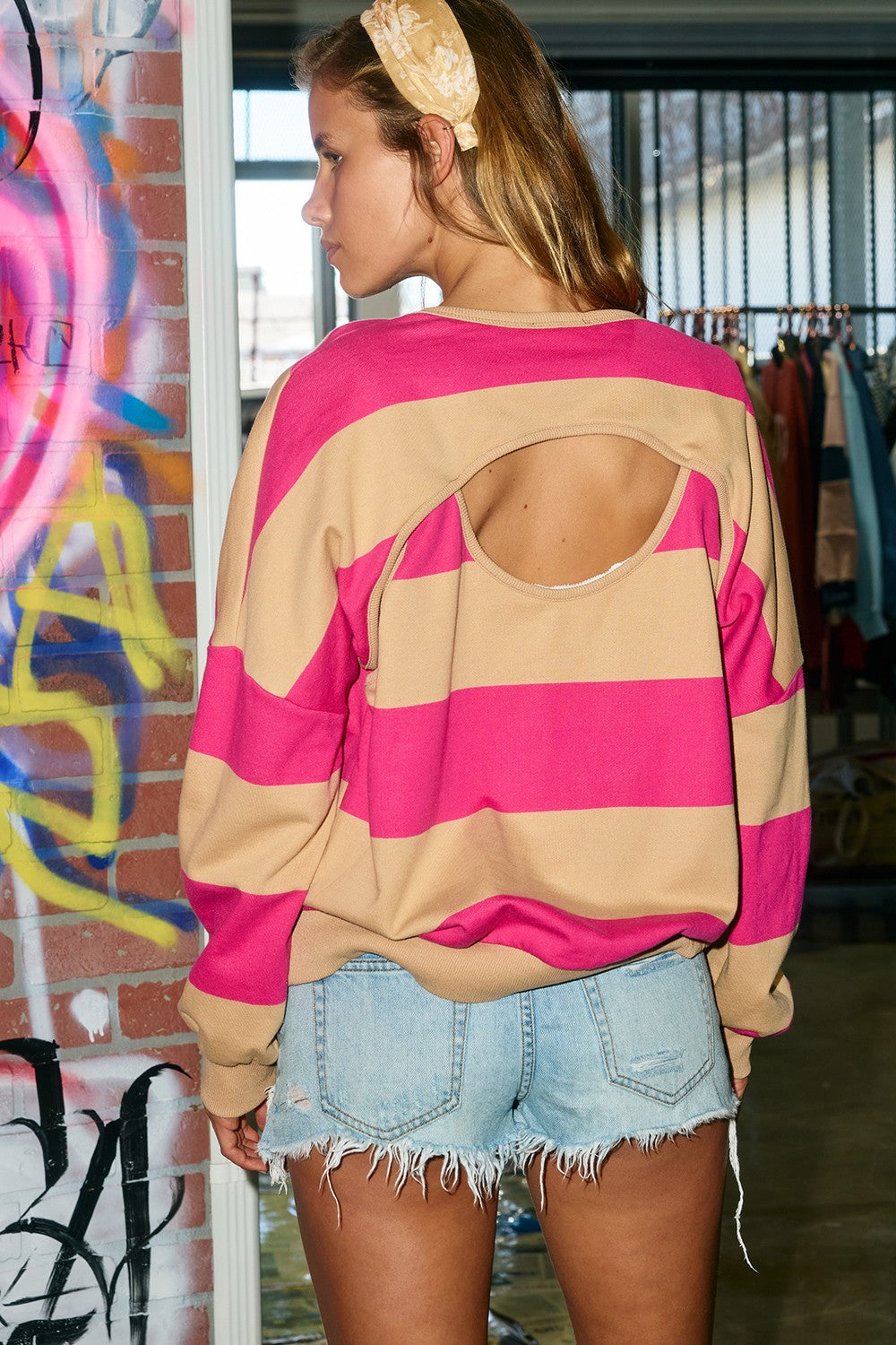 Briar Striped Cut Out Top