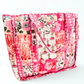Pink Petale | Large Quilted Ruffle Tote Bag