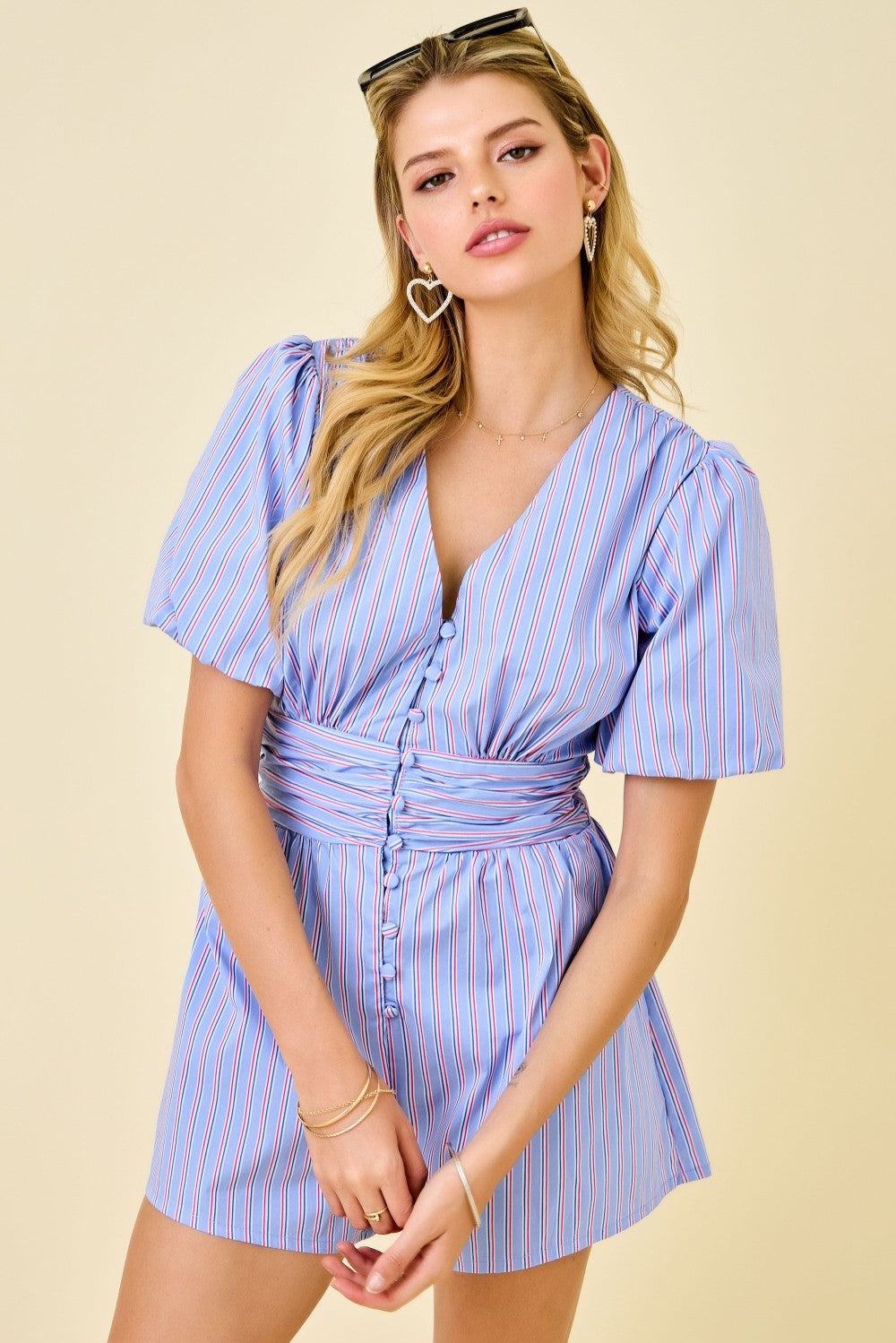Diana Red and Blue Romper