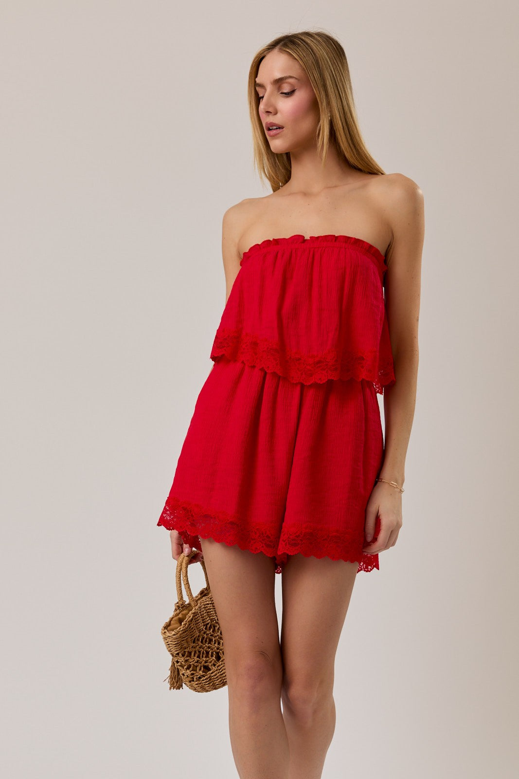 Sky Red Romper