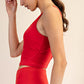 V Neck Yoga Top Red