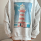 Pearl Grey Coastal Lighthouse Printed Sweatshirt