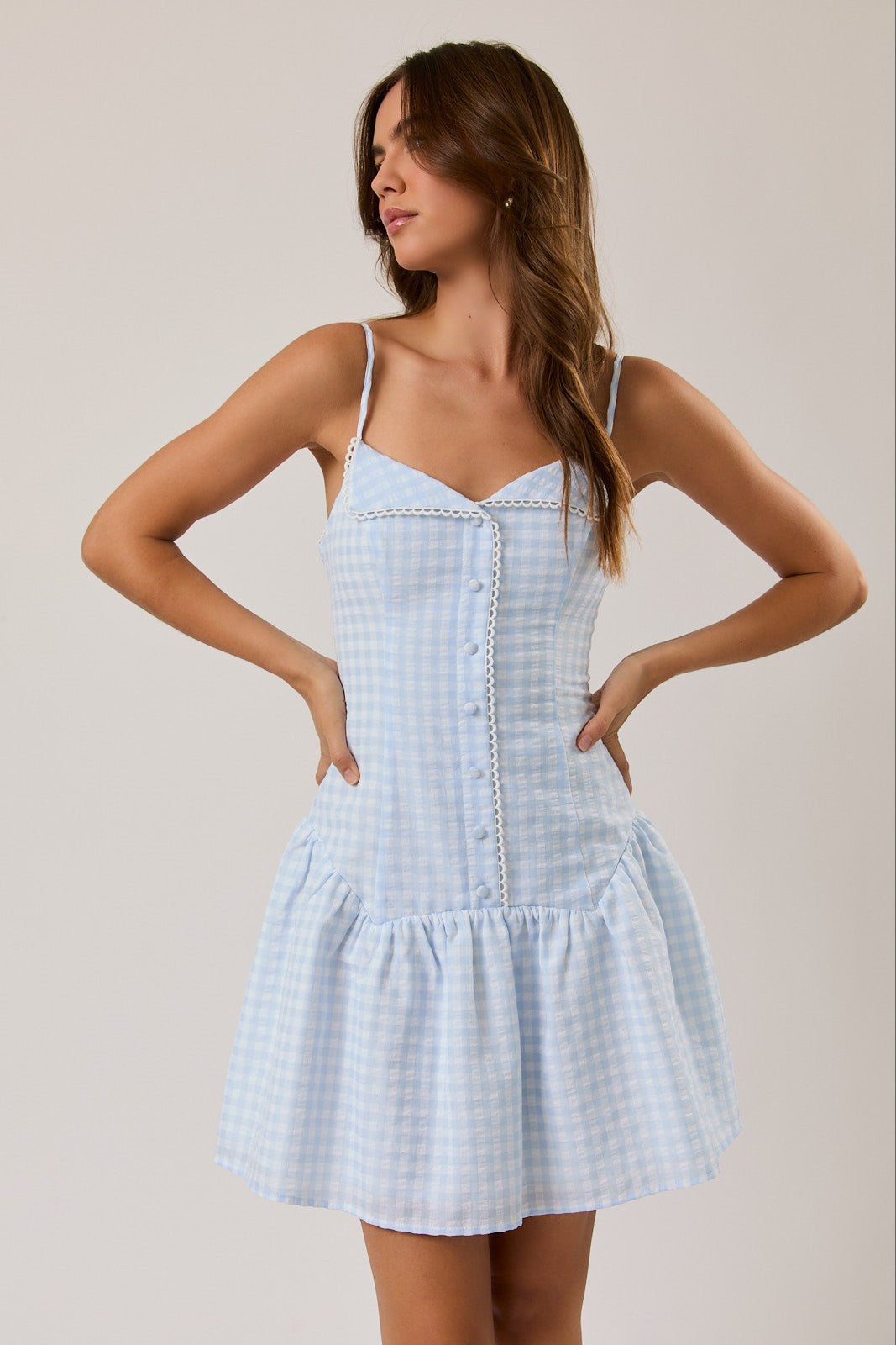 Lily Blue Gingham Dress