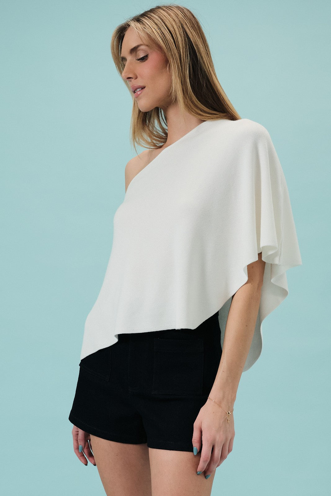 Lux White Poncho