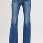 Risen High Rise Flare Jeans With Raw Cut Hem