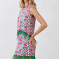 Floral Print Feather Trim Mini Skirt