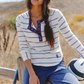 COOL DOWN CREW STRIPE / IVORY COMBO