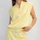 Modal Scuba Stripe V Neck Top Lemon