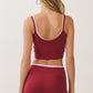 Contrast Layered Active Crop Tank Burgundy