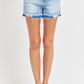Risen High Rise Released Distress Hem Detail Shorts