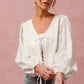 Sarah off white floral eyelet top