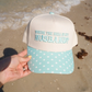 Where Is My Husband? - Baby Blue Polka Dot Trucker