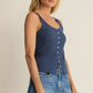 Z SUPPPLY Niko Scallop Rib Tank Top Twilight Blue