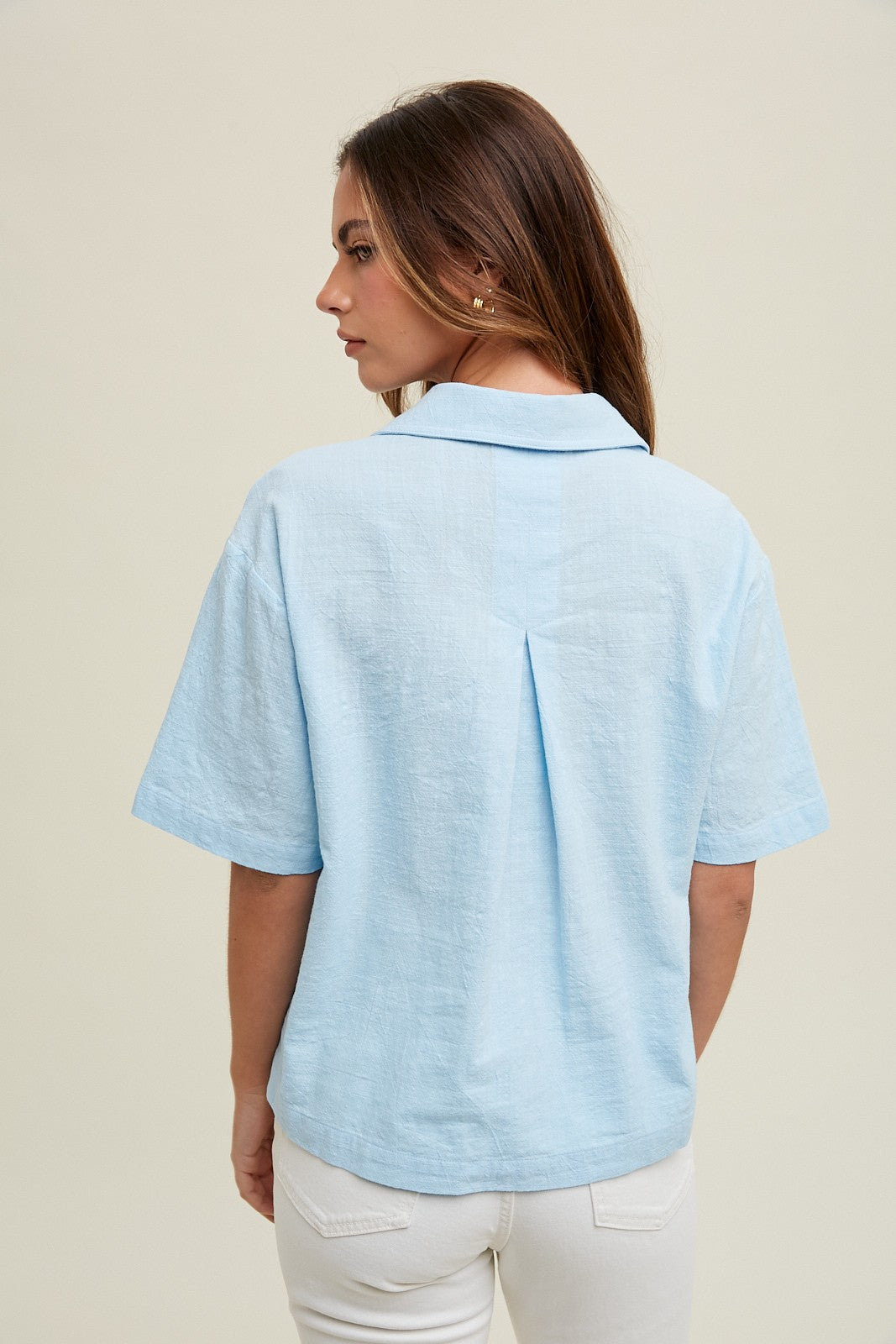 Wendy Sky Linen Top