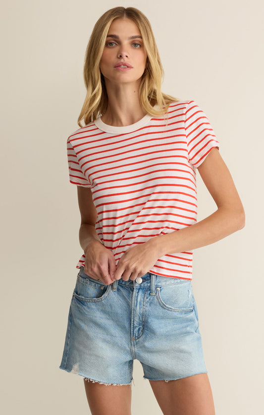 Junie Striped Tee Lychee
