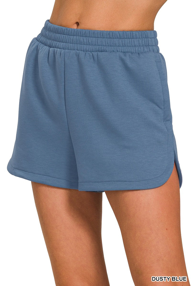 Scuba Elastic Waistband Dusty Blue