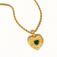 Akira 18K Gold Non-Tarnish Green Cz Heart Necklace