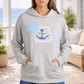 Heather Grey Nautical Anchor Patch Hoodie