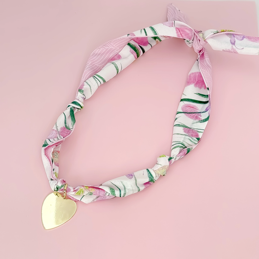 Tangled in Love Scarf Necklace Pink Floral