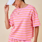 Dylan Striped Set Top Pink