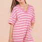 Juliette Pink Striped Romper