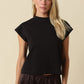 Valerie Cap Sleeve Crop Tee Black