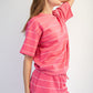 Modal Scuba Stripe Short Sleeve Top Pink