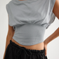 LIGHT OF DAY BANDED TEE / HEATHER GREY