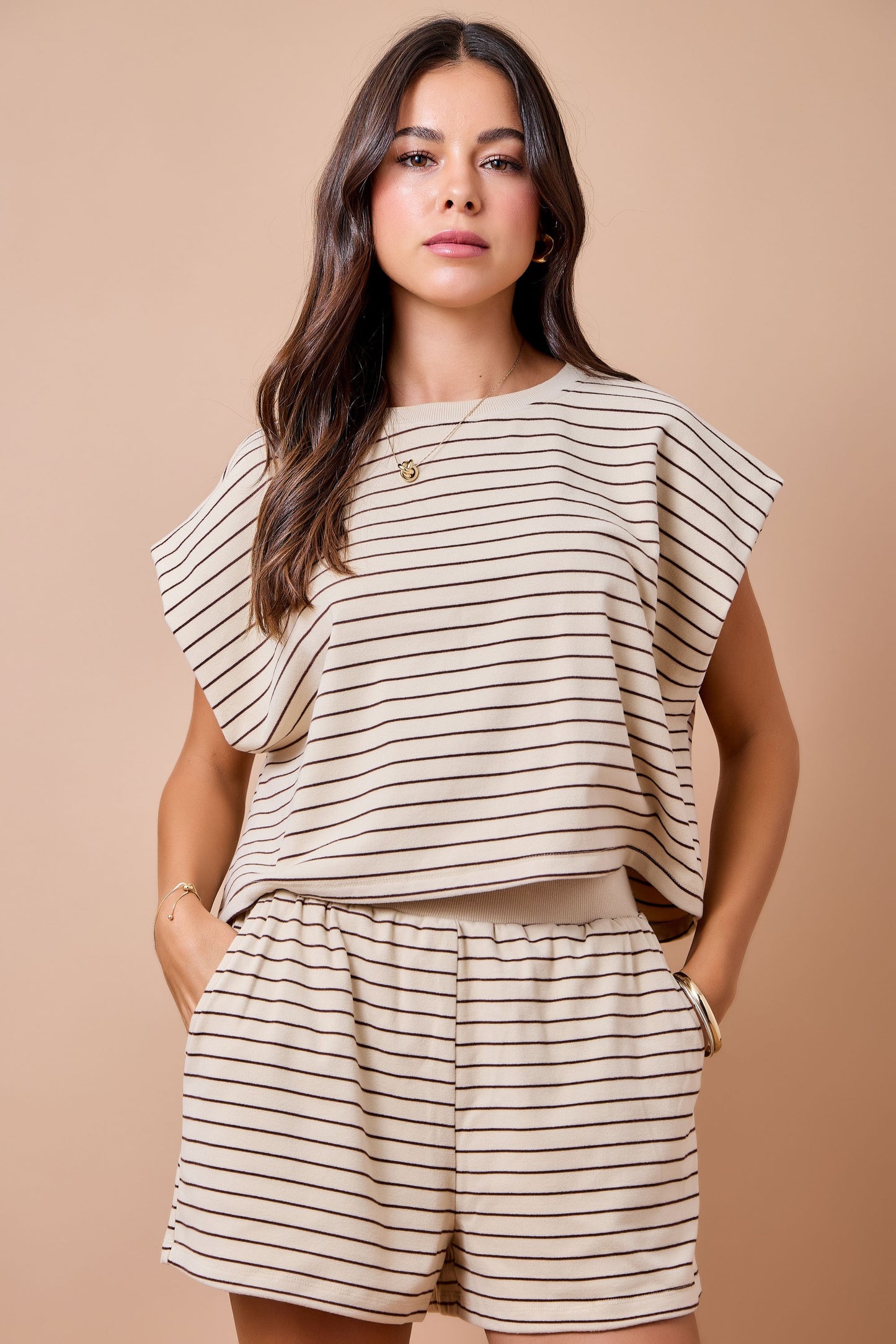 Demi Tan and Brown Set Top