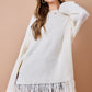 Dua Ivory Fringe Sweater
