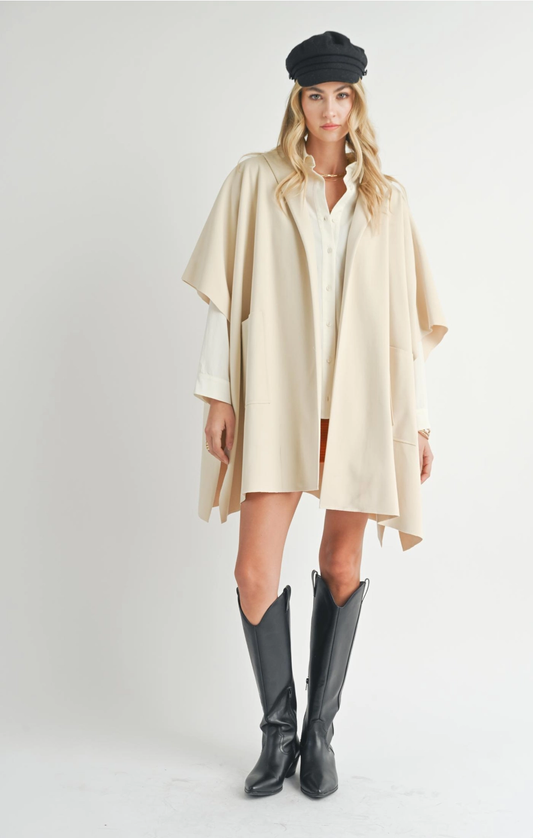Lisha belted poncho