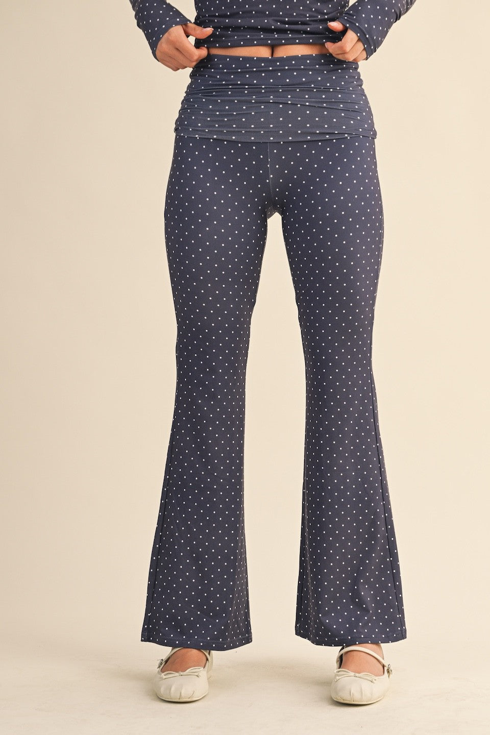 Navy Polka Dot Pants