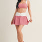 Kyla Gingham Ruched Waistband Skort