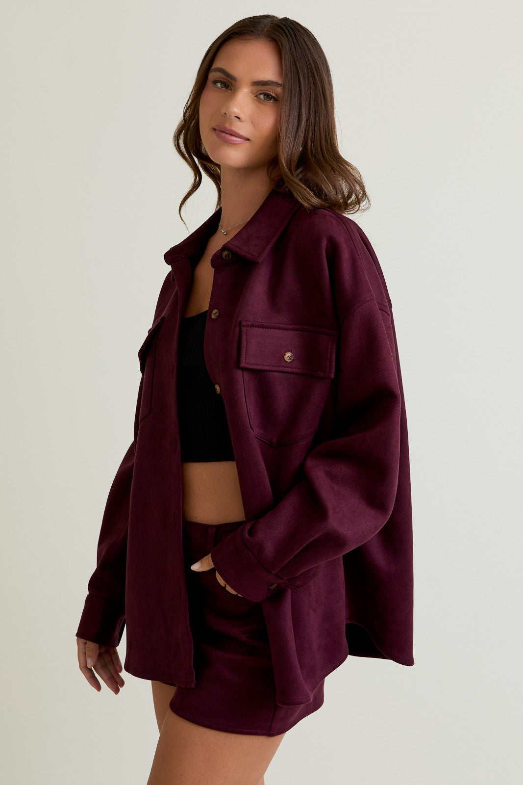 Lily Burgundy Shacket