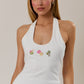 Sarah Aloha White Halter Top