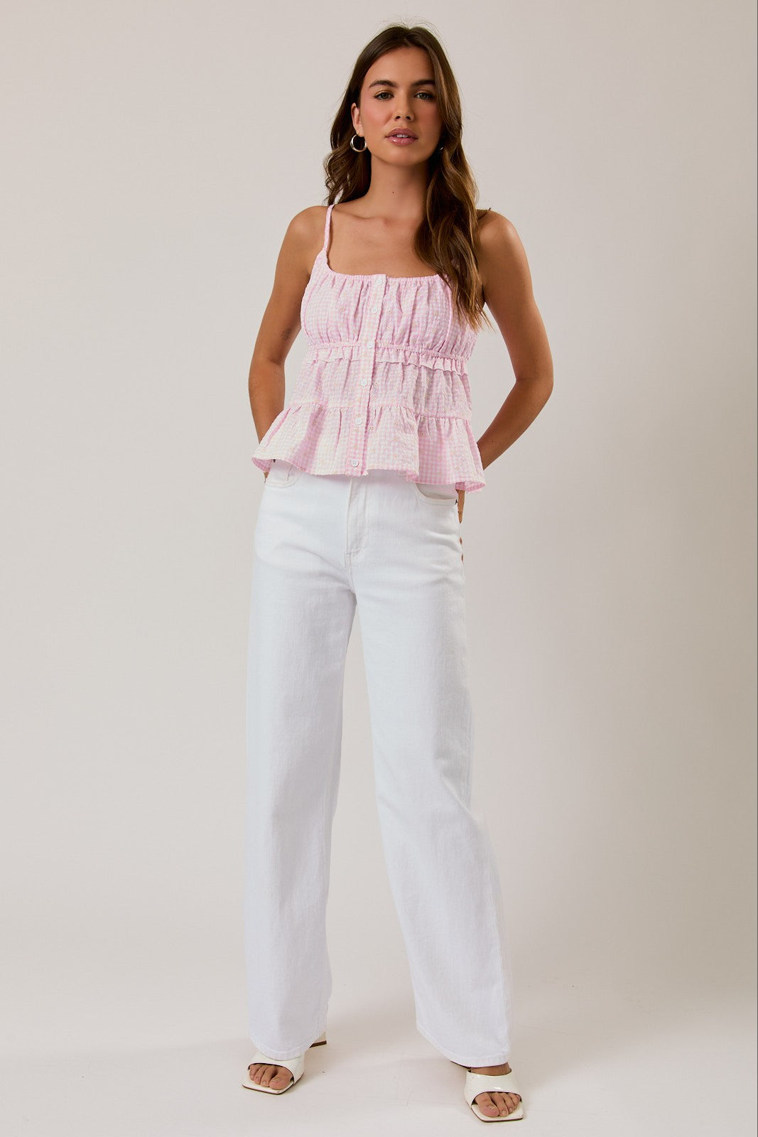 Lucy Pink Gingham Top