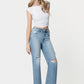 Vervet Super High Rise Distressed Vintage Flare Jeans