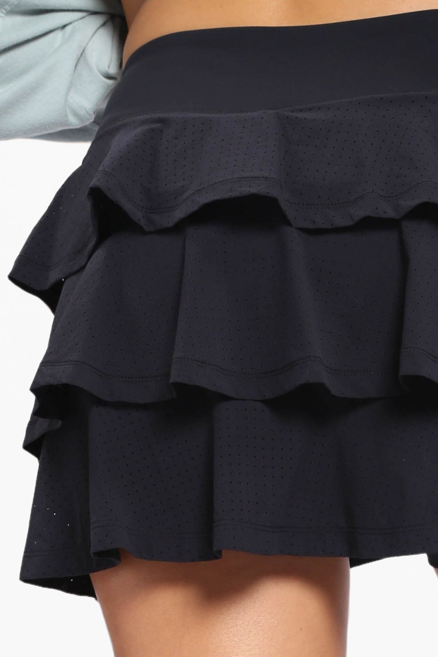 Micro-perforated Ruffle Back Active Skort